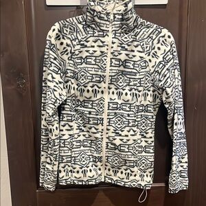 Columbia Black and White Geometric Fleece Jacket